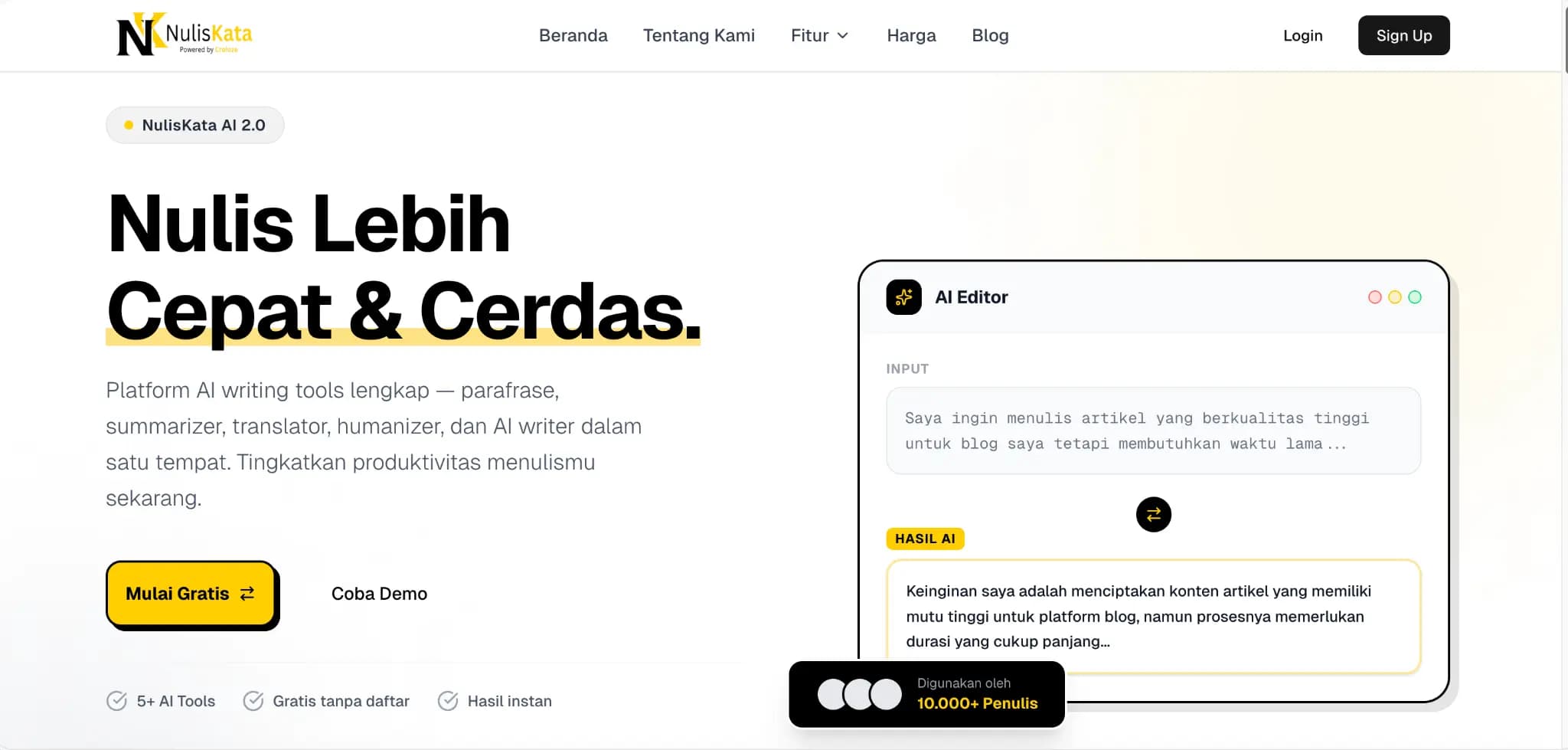 Platform AI Writing Tools Indonesia Terbaik: Hemat & Fitur Terlengkap
