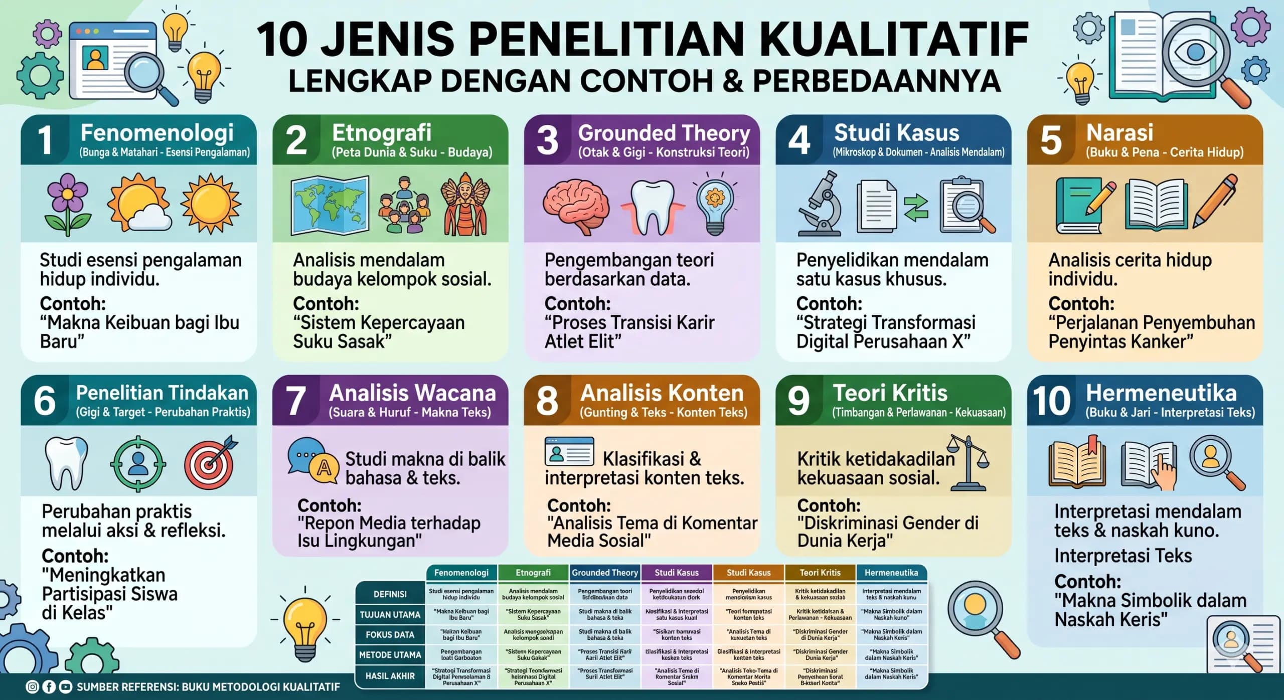 10 Jenis Penelitian Kualitatif Lengkap dengan Contoh & Perbedaannya